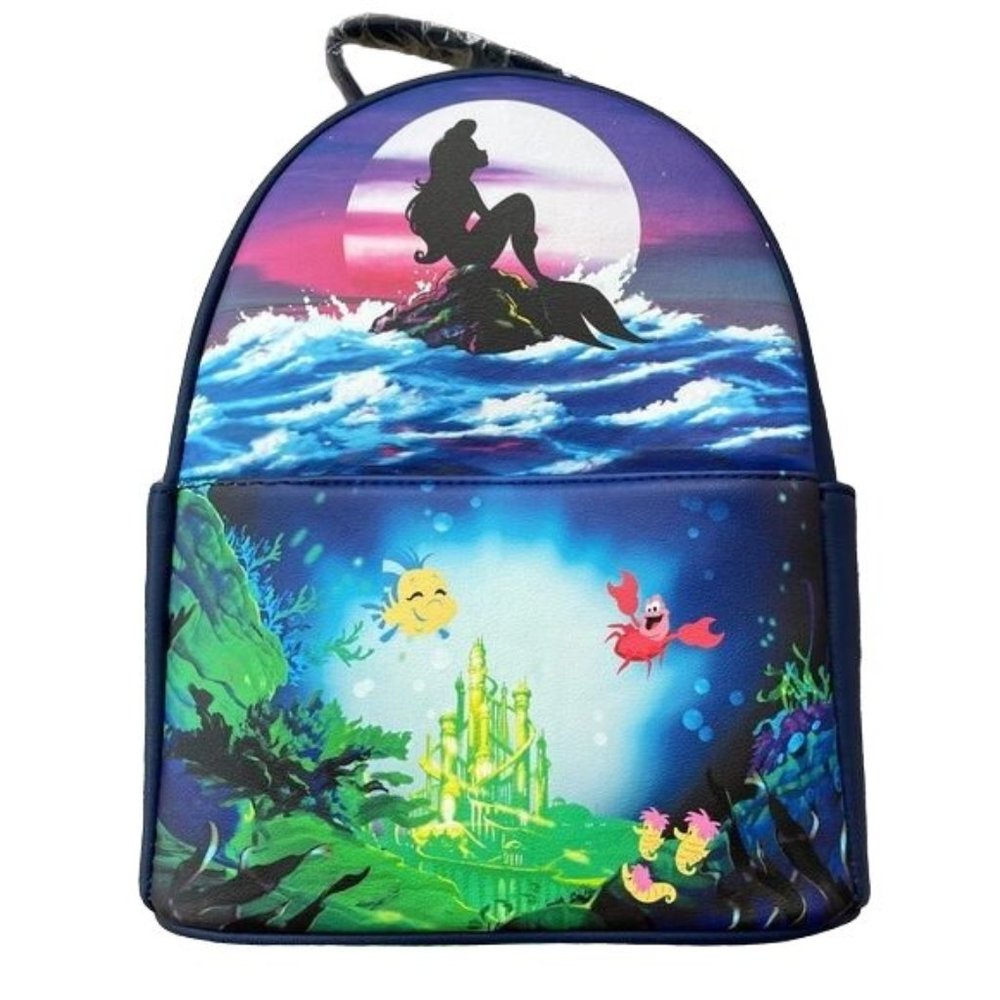 Loungefly Disney Princess Little Mermaid Mini Backpack Sebastian Flounder New